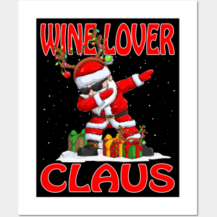 Wine Lover Santa Claus Reindeer Christmas Matching Costume Posters and Art
